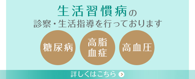 生活習慣病の診察・生活指導を行っております　糖尿病　高脂血症　高血圧